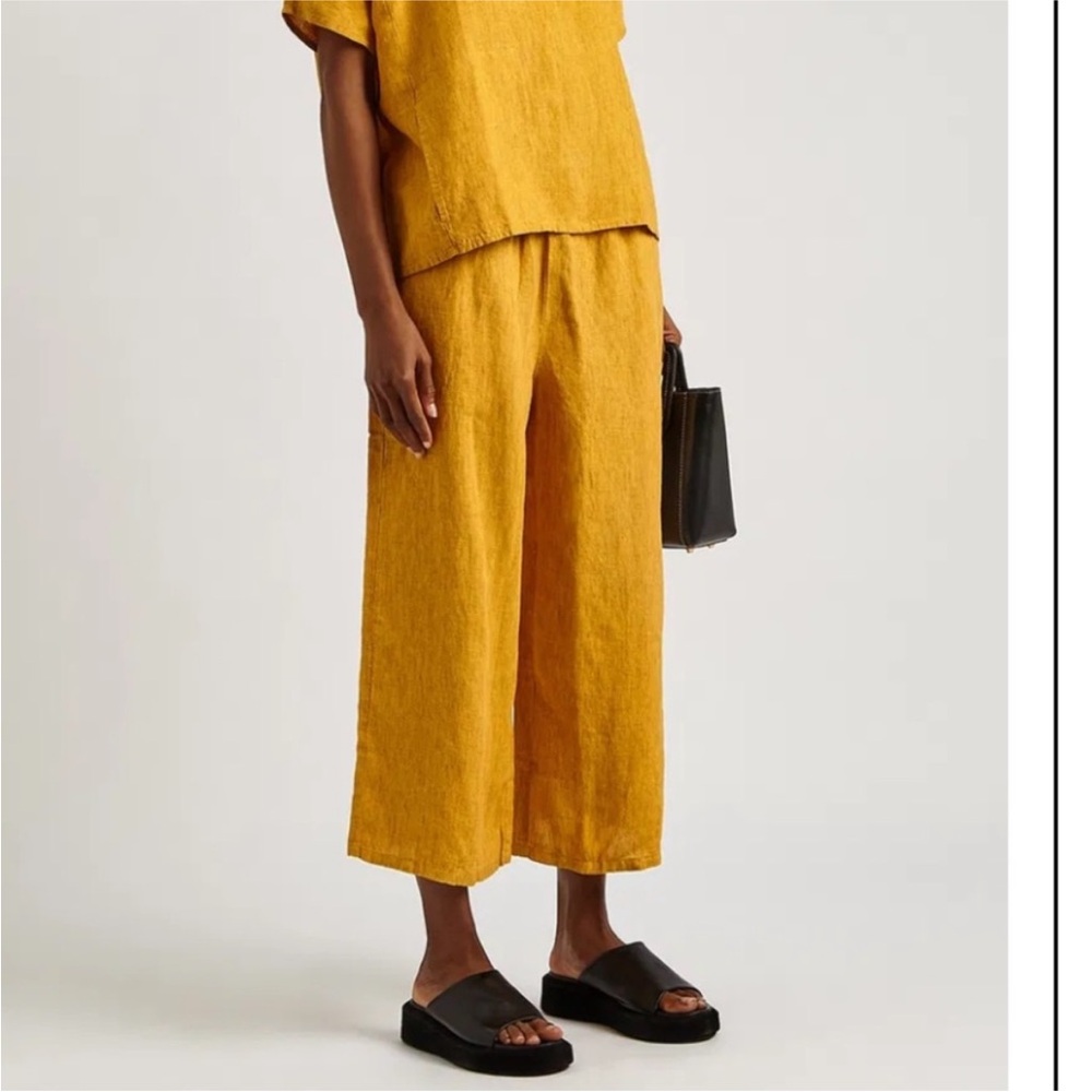 Eileen Fisher Washed Organic Linen Delave Lantern Pants